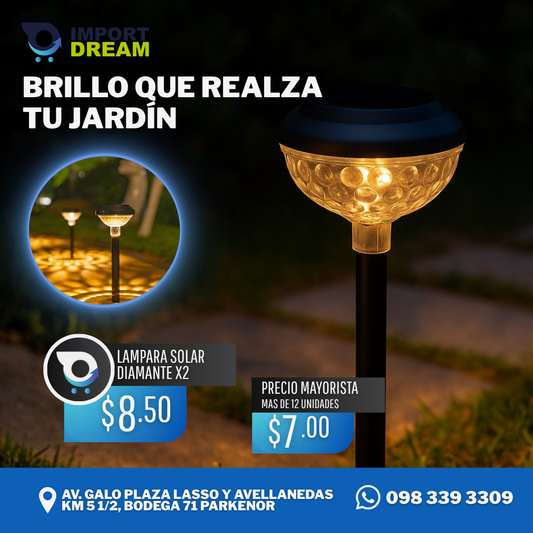 LAMPARAS SOLARES DIAMANTES RGB  PACK X2