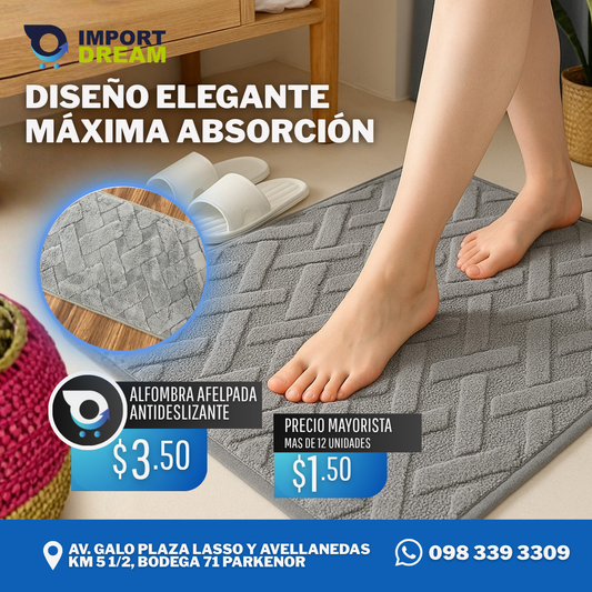 ALFOMBRA AFELPADA ANTIDESLIZANTE CAFE 58X38 CM