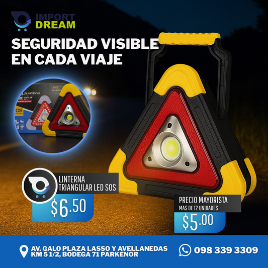 LINTERNA TRIANGULAR LED SOS 18X4CM