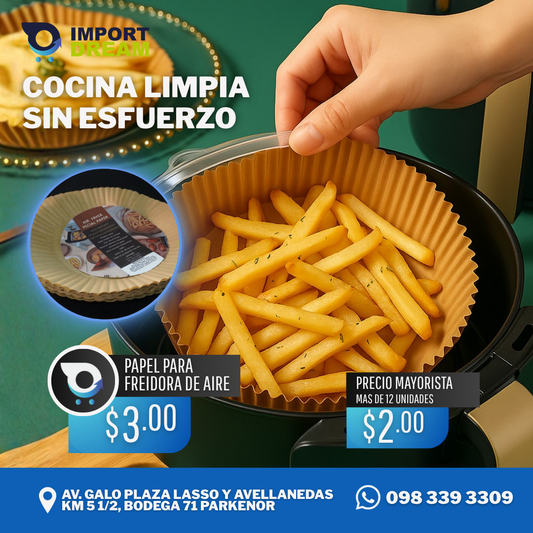 PAPEL PARA FREIDORA DE AIRE (PACK X 100 UNIDADES)