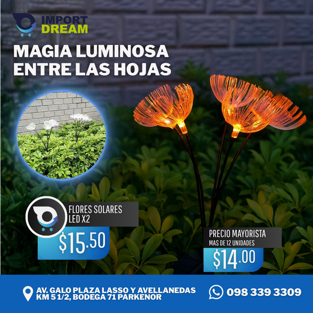 LAMPARAS SOLARES FLOR DIENTE DE LEON PACK X2