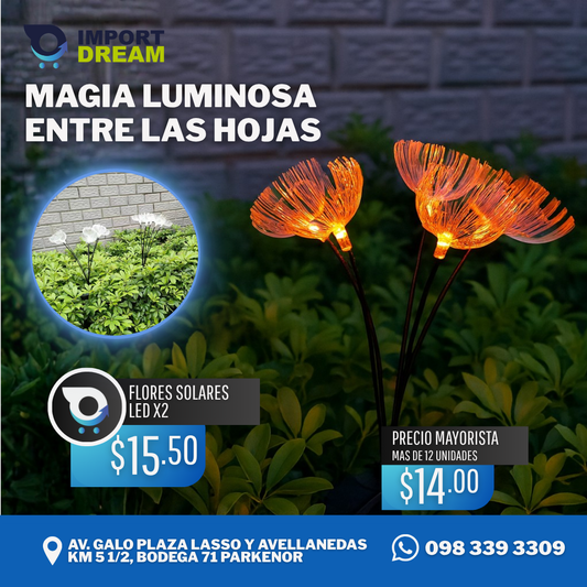 LAMPARAS SOLARES FLOR DIENTE DE LEON PACK X2