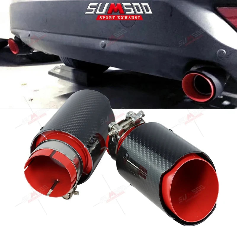ESCAPE DE CARBONO ROJO PARA COCHE