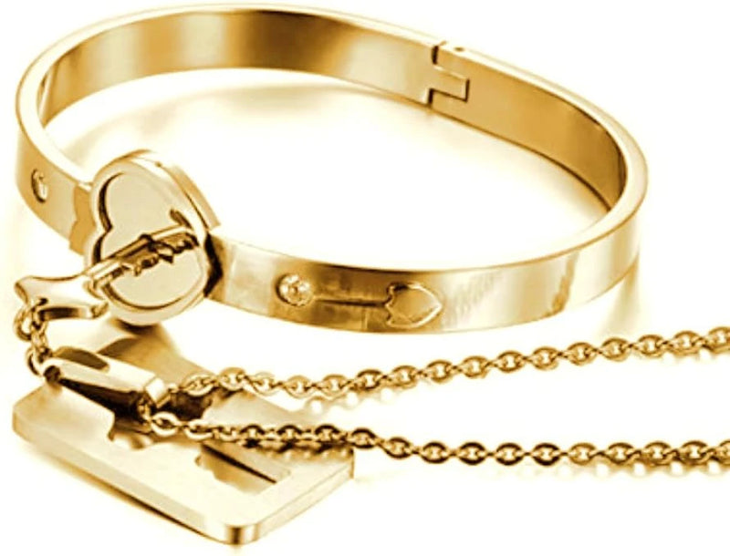 Juego Joyeria Pareja Corazon Candado