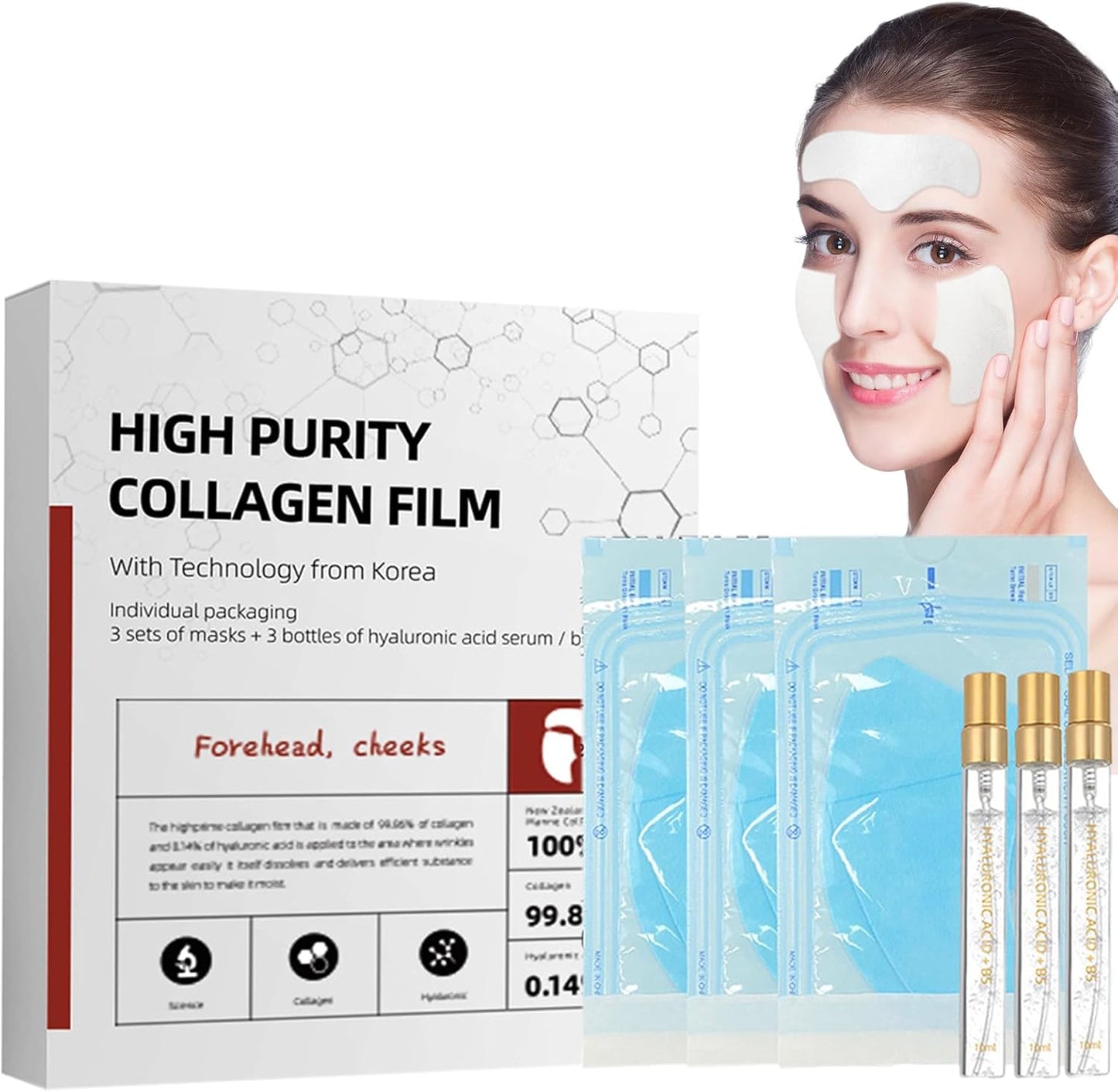 MASCARILLA FACIAL REAFIRMANTE DE COLÁGENO - PACK POR 10 UNIDADES