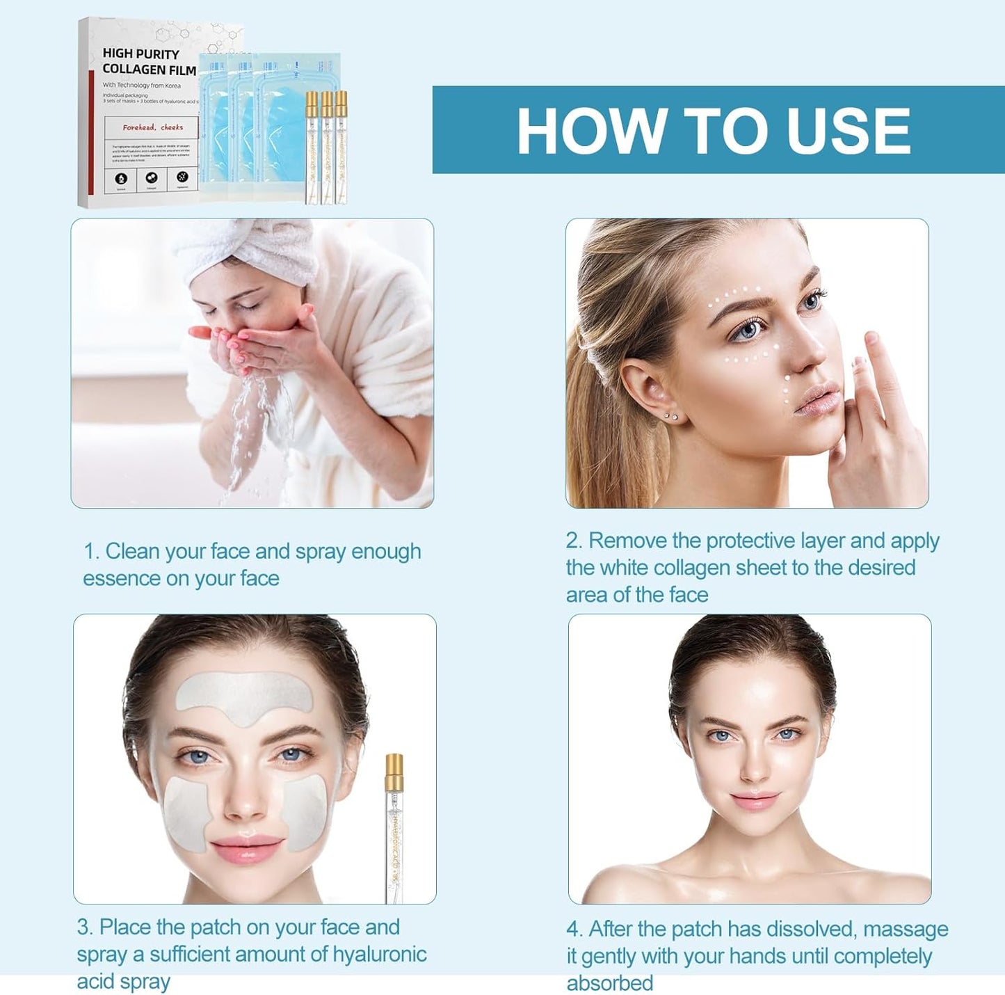 MASCARILLA FACIAL REAFIRMANTE DE COLÁGENO - PACK POR 10 UNIDADES