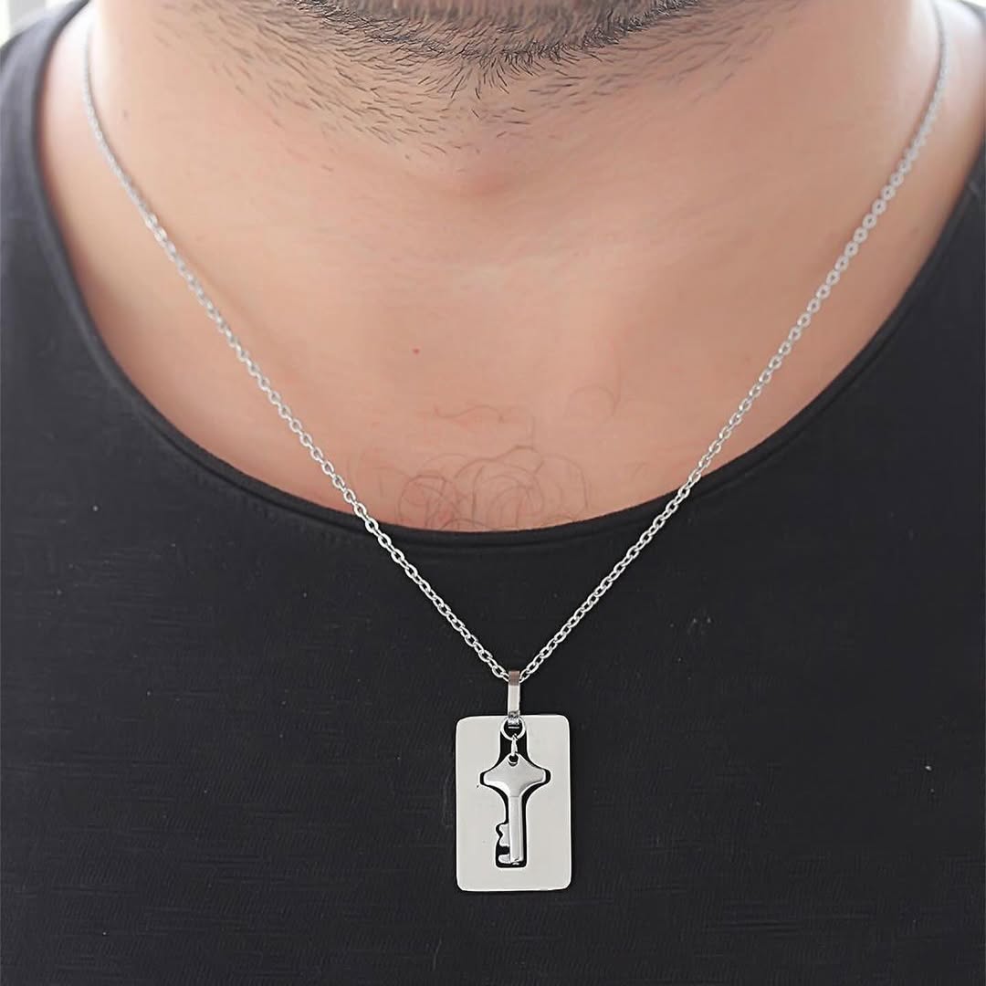 Set De Collar Y Pulsera Love Lock Key Para Pareja