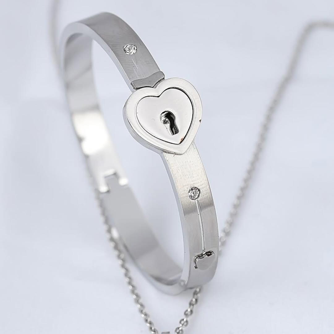Set De Collar Y Pulsera Love Lock Key Para Pareja