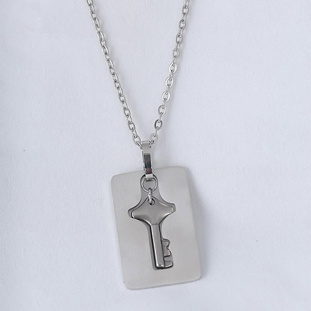 Set De Collar Y Pulsera Love Lock Key Para Pareja