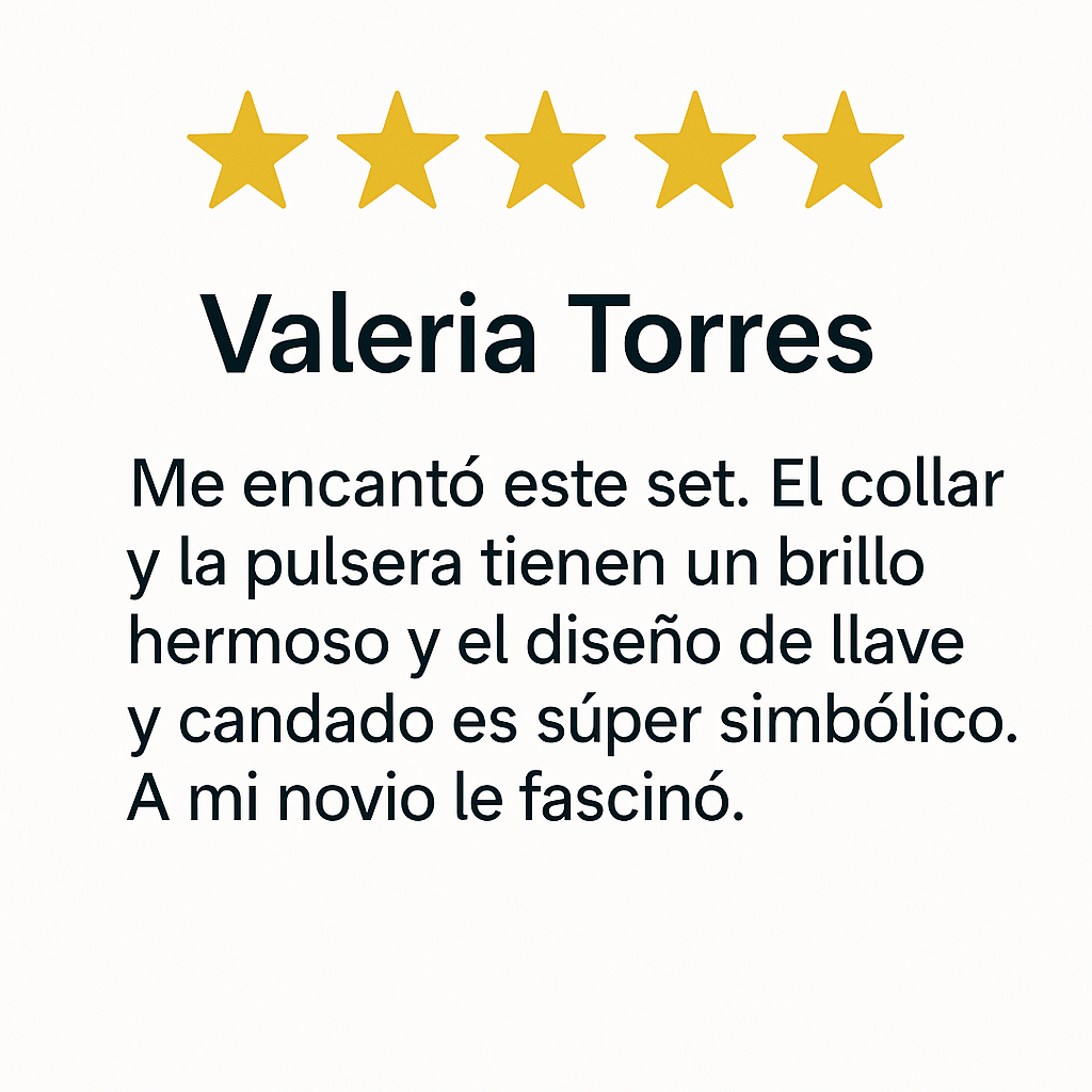 Set De Collar Y Pulsera Love Lock Key Para Pareja