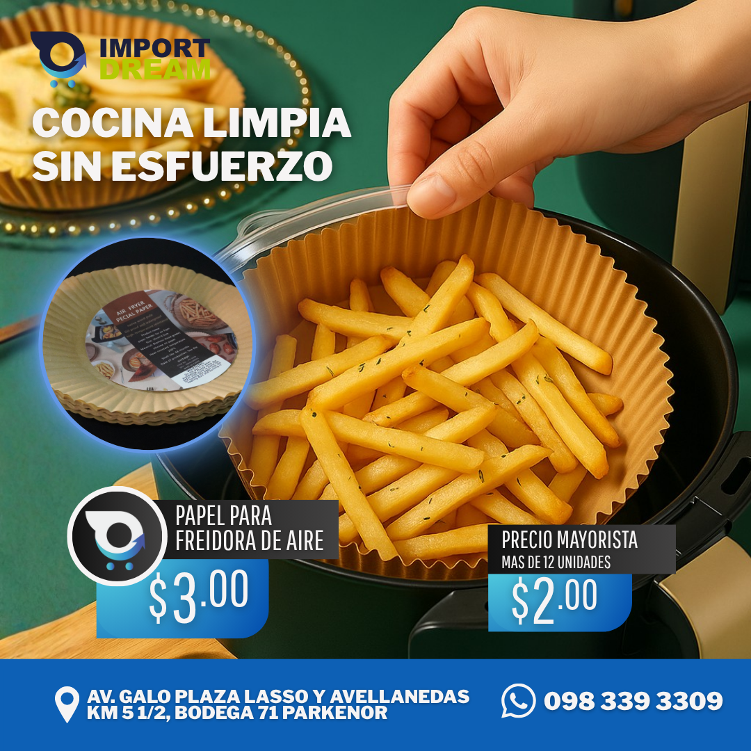 PAPEL PARA FREIDORA DE AIRE (PACK X 100 UNIDADES)
